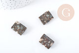 Perle rectangle Lakelandite marron naturelle 20x15mm, x5 (G8271)