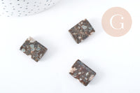 Perle rectangle Lakelandite marron naturelle 20x15mm, x5 (G8271)