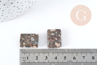 Perle rectangle Lakelandite marron naturelle 20x15mm, x5 (G8271)