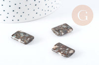 Perle rectangle Lakelandite marron naturelle 20x15mm, x5 (G8271)