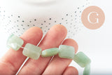 Perle rectangle aventurine naturelle, x1 fil de 21cm (G9711)