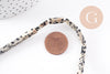 Perle rectangle jaspe dalmatien naturel 13.5mm, x1 fil de 39cm (G1925)