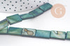 Perle rectangle nacre verte naturelle 15.5mm, x1 fil de 38cm (G1701)