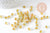 Perle ronde Lettre Alphabet plastique paillettes doré, x10Gr (G1968)