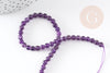 Perle ronde amethyste violette naturelle 4mm, x1 fil 20cm (G5365)