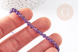 Perle ronde amethyste violette naturelle 4mm, x1 fil 20cm (G5365)
