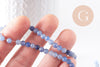 Perle ronde aventurine bleue naturelle 4mm, x1 fil de 38cm (G3623)