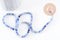 Perle ronde aventurine bleue naturelle 4mm, x1 fil de 38cm (G3623)