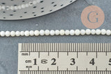 Perle ronde bambou de mer blanc,perle imitation corail fabrication bijoux en bambou de mer naturel, fil de 40cm ,3mm, x1 (G4153)