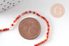 Perle ronde cornaline orange naturelle lisse 2-3mm, x1 fil de 39cm (G4323)