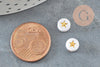 Perle ronde étoile dorée plastique blanc 7mm, x 10Gr (G3285)