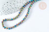Perle ronde hématite de synthèse multicolore 4mm, création bijoux DIY, le fil de 39cm, X1 (G7403)