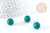 Perle ronde howlite de synthèse teintée vert 12mm, x5 (G8286)