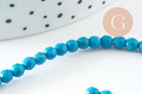 Perle ronde howlite facettée, perle howlite,pierre naturelle,howlite naturelle,perle pierre,4mm,fil de 90 perles, X1 (G4668)