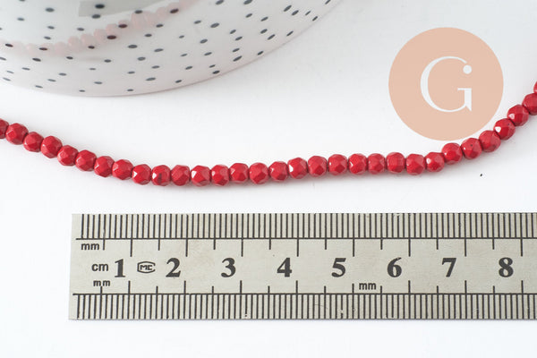 Perle ronde howlite facettée, perle howlite,pierre naturelle,howlite naturelle,perle pierre,4mm,fil de 90 perles, X1 (G4668)