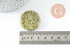 Perle ronde jade vert marbré feuille 29mm, création bijoux pierre, x1 G0518