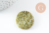 Perle ronde jade vert marbré feuille 29mm, création bijoux pierre, x1 G0518