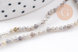 Perle ronde labradorite naturelle facette 2mm, x1 fil de 200 (G3100)