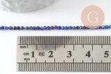 Perle ronde lapis lazuli naturel 2mm, x1 fil de 43cm (G3118)
