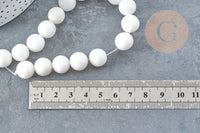 Perle ronde quartz neige 12mm, x5 (G10572)