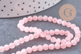 Perle ronde quartz rose, quartz rose naturel, pierre précieuse,4mm,le fil de 39cm, x1 (G2445)