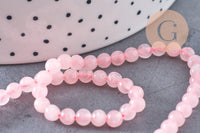 Perle ronde quartz rose, quartz rose naturel, pierre précieuse,4mm,le fil de 39cm, x1 (G2445)