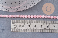 Perle ronde quartz rose, quartz rose naturel, pierre précieuse,4mm,le fil de 39cm, x1 (G2445)