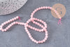 Perle ronde quartz rose, quartz rose naturel, perle pierre, pierre précieuse,4mm,le fil de 39cm, x1 (G2445)