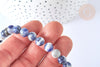 Perle ronde sodalite bleue naturelle 8-8.5mm, x1 fil de 38cm (G7072)