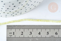 Perle ronde verre facettée transparente jaune clair, 2~2,5mm, fil de 37cm, x1 (G7335)