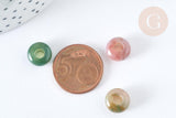 Perle rondelle agate indienne création bijoux 10mm, création bijoux pierre naturelle, x 2 (G7561)