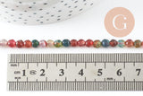 Perle rondelle agate multicolore,perle agate naturelle ,pierre naturelle,perle facette,4mm,fil de 37cm, x1 (G6849)