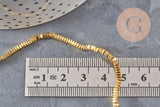 Perle rondelle carrée hématite de synthèse dorée 2mm, x1 fil de 40cm (G11060)