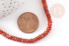 Perle rondelle cornaline orange naturelle lisse, pierre naturelle, 4-4.5mm, fil de 38cm, x1 (G4547)
