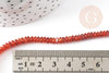 Perle rondelle cornaline orange naturelle lisse, pierre naturelle, 4-4.5mm, fil de 38cm, x1 (G4547)