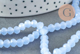 Perle rondelle cristal bleu clair facette 6x5mm, x1 fil de 38cm (G6371)