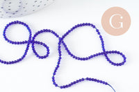 Perle rondelle cristal facetté bleu roi 2mm, perle toupies création bijoux fantaisie DIY, fil de 37cm x1 (G7241)
