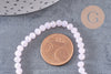 Perle rondelle cristal rose irisé facette 4x3mm, fil de 41cm, x1 (G3523)