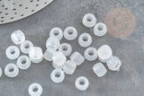 Perle rondelle en plastique blanc 8mm, perle qui change couleur aux UV, x50 G9372