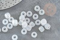Perle rondelle en plastique blanc 8mm, perle qui change couleur aux UV, x50 G9372