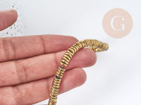 Perle rondelle heishi Ondulée hématite de synthèse dorée 6mm, x1 fil de 40cm (G8977)