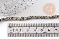 Perle rondelle heishi jaspe Dalmatien naturel 4.5mm, x1 fil de 38cm (G2773)