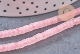 Perle rondelle heishi quartz rose, quartz rose naturelle, perle pierre, 4.5mm,fil de 160 perles, x1 (G2702)
