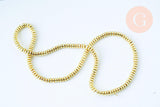 Perle rondelle hématite dorée 18K, perle hématite non magnétique pour pierre,4x2mm, fil de 160 perles x1 (G5528)