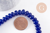 Perle rondelle jade bleu roi,perle jade,pierre naturelle,jade naturel,perle pierre,perle facette,jade,8x5mm,fil de 38,5 cm (G6725)