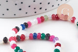 Perle rondelle jade naturel facettes 2x4mm, x1 fil de 34.5cm (G10918)