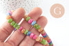 Perle rondelle jade naturel multicolore 8x3.5mm,fil de 37cm x1 (G9852)