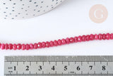Perle rondelle jade rose naturel foncé facettes 5x3mm, x1 fil de 36cm (G1703)