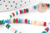 Perle rondelle pierres naturelles mélangées 4mm, x1 fil de 39cm (G10818)