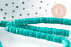 Perle rondelle turquoise naturelle, x1 fil de 39,5 cm (G0138)